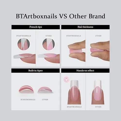 Btartboxnails Xcoattips Uñas Postizas Francesas Blancas Xs