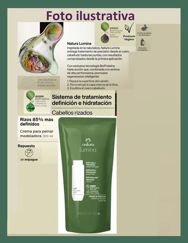 Repuesto Crema Para Peinar Crespos Y Rulos X2 Lumina Natura