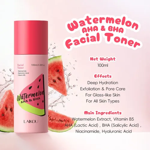 Tónico Facial Laikou Watermelon Aha Bha 100ml Normal Día/noche