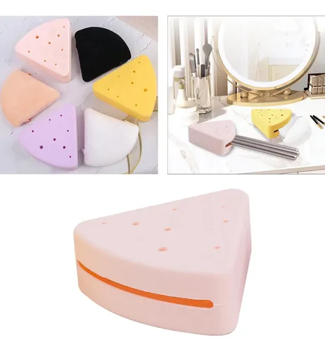 Caja De Almacenamiento De Esponja De Maquillaje Rosa Claro