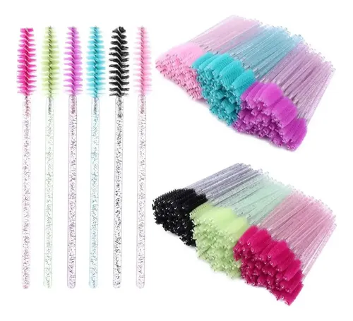 Cepillos Peine X50uni Glitter Para Pestañas Y Cejas Pack X6