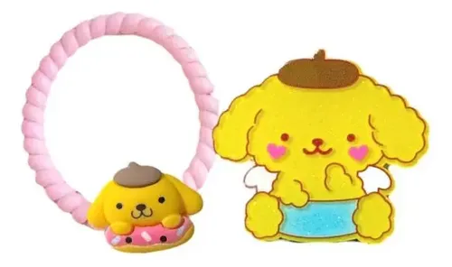 Broche + Colita Kuromi Melody Kitty Cinnamorol Pack X2