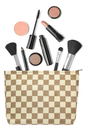 Bolsa De Maquillaje Pazimiik De Pana Con Cierre Grande Para
