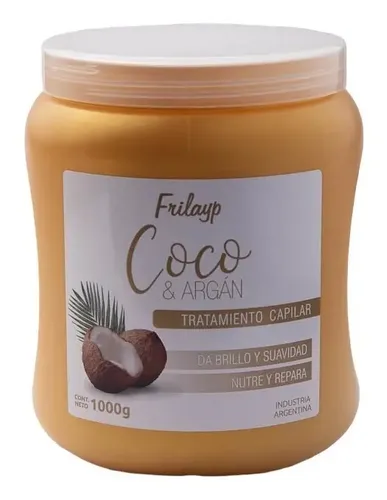 Baño De Crema Tratamiento Capilar Coco Y Argan Frilayp 1 Kg