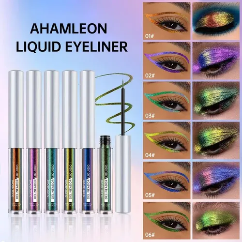 Maquillaje Delineador Sombra Naranja A Dorado Impermeable