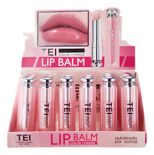 Lip Balm Bálsamo Labial X3 Tei Cosmetica Cambia Color Anmat