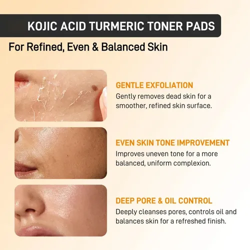 Pads Faciales Tónico Cúrcuma Exfoliantes X70
