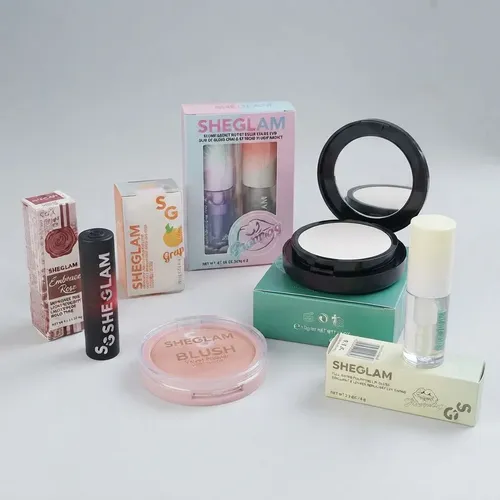 Set Maquillaje Completo Polvo Compacto Labial Rubor