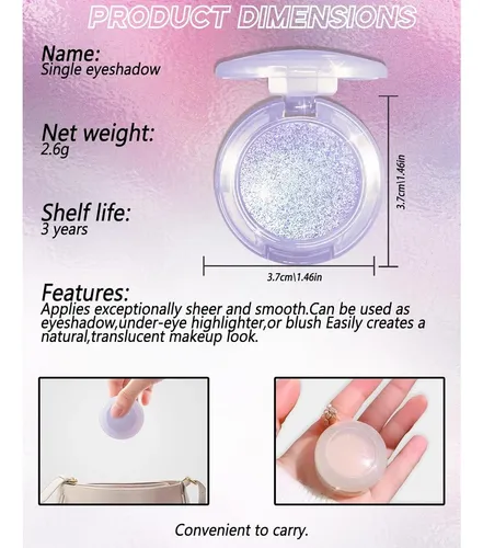 Paleta De Sombras Glitter Rosa Alta Pigmentación 2.6g