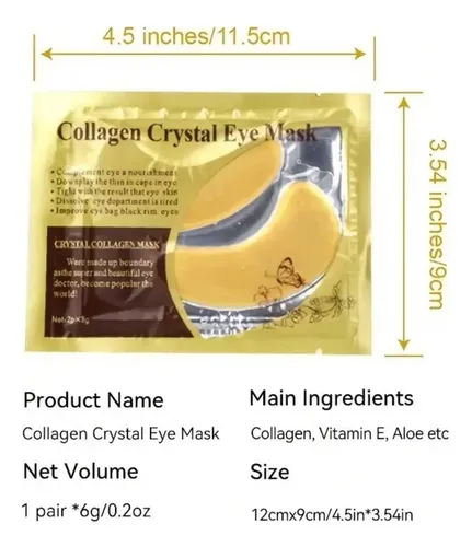 Máscara Colágeno Ojeras Crystal Parche Mascarilla X10 Unidad