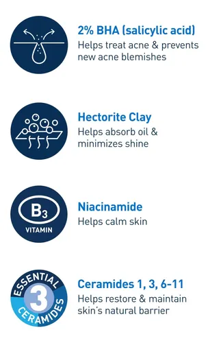 Jabón Facial Para Tratamiento Del Acné Cerave, Ácido Salicíl Acneica