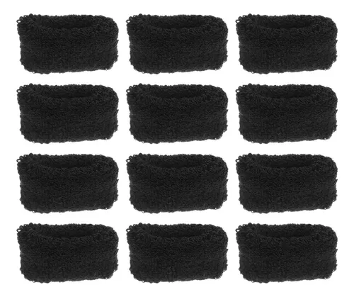 12pcs Bandas Elásticas Sin Costura Para Cabello, Diadema Anc Negro