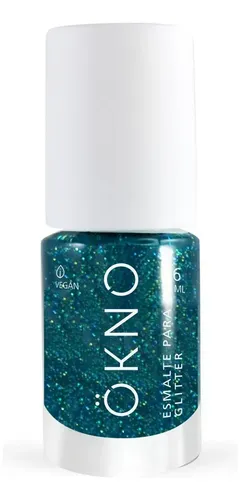 Ökno Esmalte Glitter Gel Vegano Cruelty Free 055 V-trend Color VERDE GLITTER