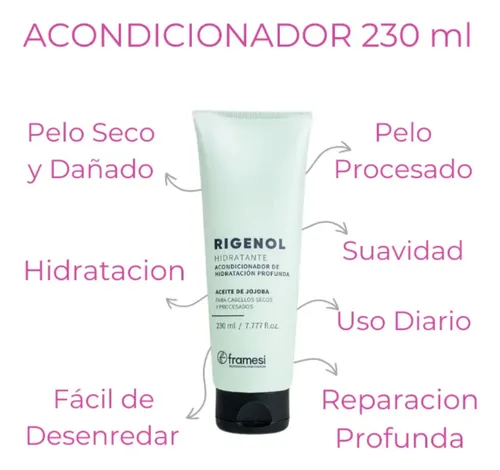 Kit Capilar Hidratacion Pelo Seco Dañado Framesi Rigenol