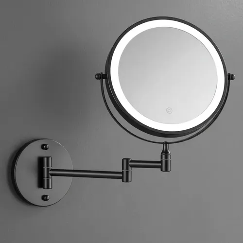 Espejo De Baño 10x Luz Led Articulado Para Pared Usb Doble