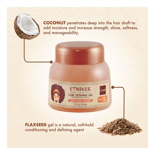 Gel Definidor De Rizos Etniker Para Cabello Rizado Y Ondulad