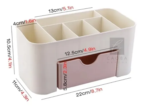 Organizador Con Cajon Maquillaje Cremas Algodón  Caobamakeup