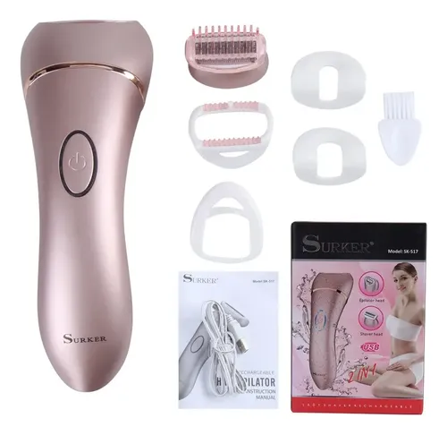 Depiladora Eléctrica Femenina 2 En 1 Surker Rosa Chicle