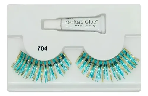 Pestañas Postizas Fantasia Jessamy Ideal Fiesta Cotillon Color Turquesa Tipo De Curvatura 7794922532284