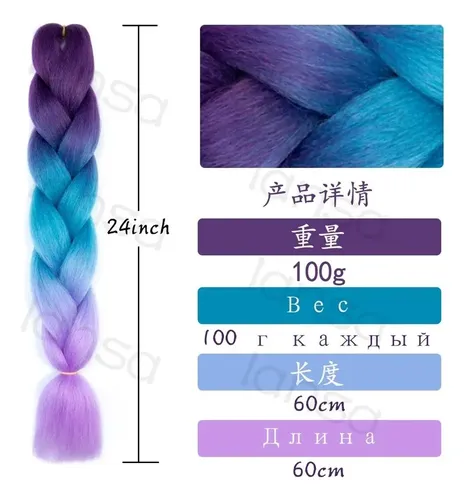Peluca Morada Con Trenzas Al Estilo K-pop De Rumi . E