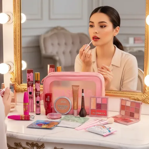 Kit Premium Belleza Completo Con Neceser Maquillaje Skincare