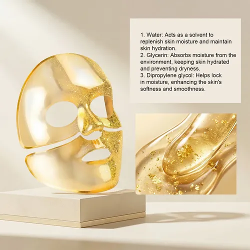 Mascarilla Facial Dorada Hidratante Y Suave Para Uso Diario