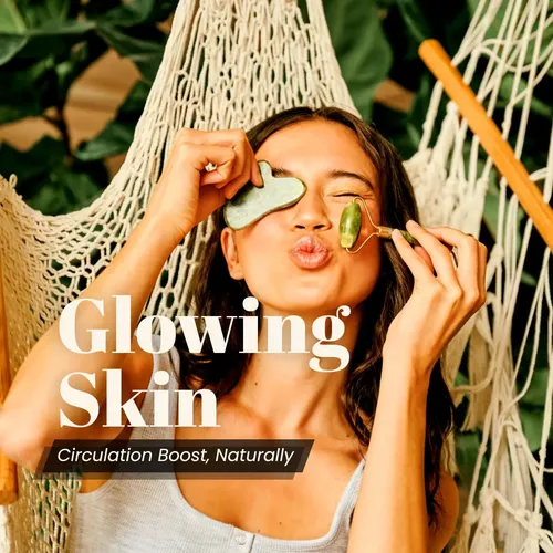 Set Masajeador Facial Roselynboutique Rodillo Y Gua Sha Jade