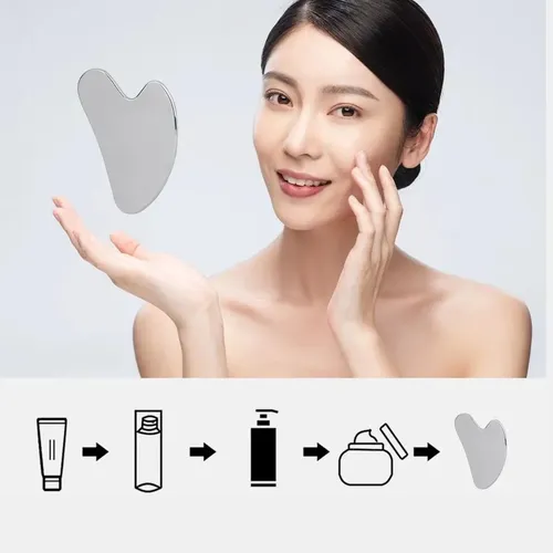 Tabla Guasha Para Masaje Facial De Acero Inoxidable Skincar