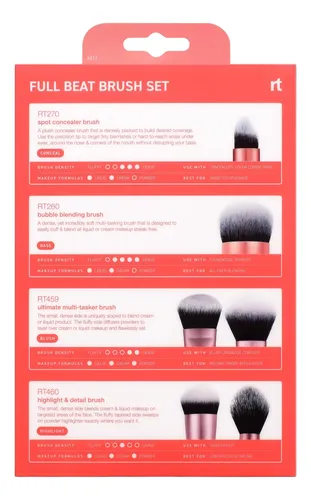 Set De Pinceles De Maquillaje Real Techniques Full Beat, Kit Naranja