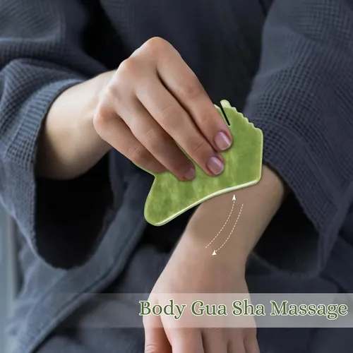 Peine Masajeador Leosense Jade, Herramienta Gua Sha De 10 Cm