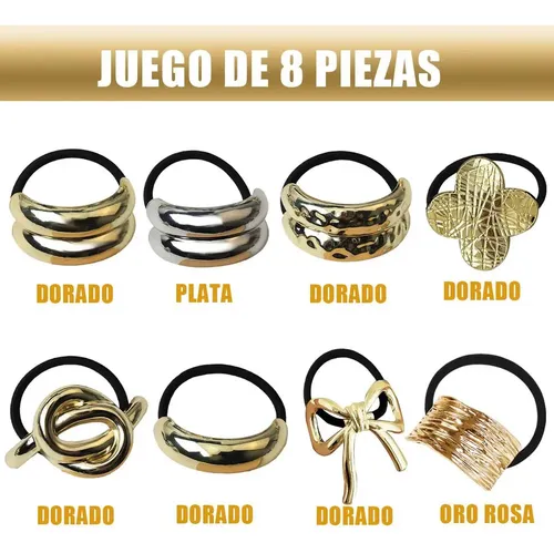8 Piezas De Cintas De Metal For El Cabello, Collar De Pelo