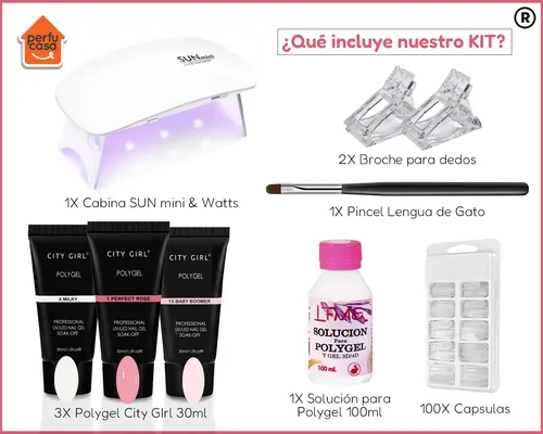 Kit Completo Polygel Cabina Uv Led Manicura Semipermanente