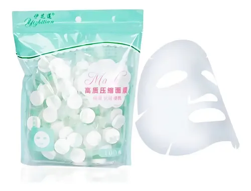 Mascaras Faciales Comprimidas Pastillas Descartables X 100u Tipo De Piel Normal