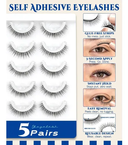 Pestañas Postizas Reutilizables Obeyalash 10mm 5 Pares