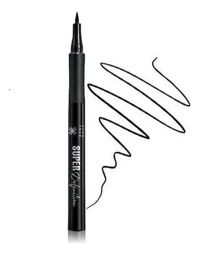 Delineador de ojos líquido Avon True Delineador Líquido Para Ojos Super Definition color black con acabado mate