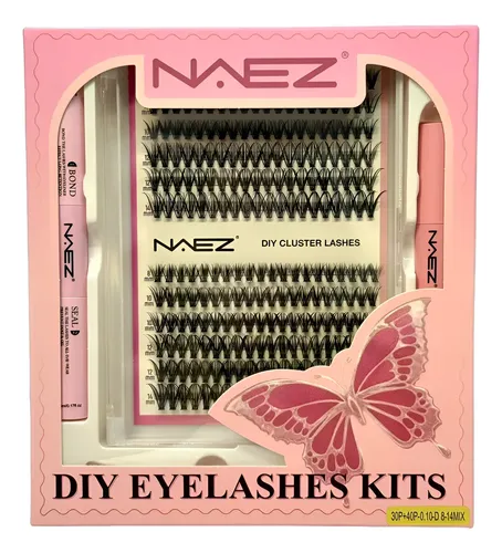 Set Completo Pestañas Postizas Naez 30p 40p Adhesivo Sellado