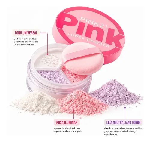 Pink 21 Polvo Traslúcido Loose Powder Maquillaje