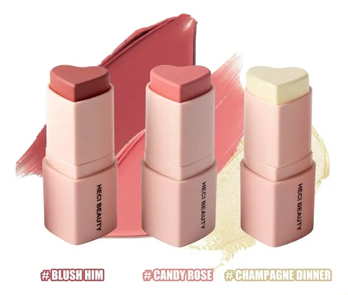 Rubor E Iluminador En Barra Cremoso Corazón Candy Rose Blush
