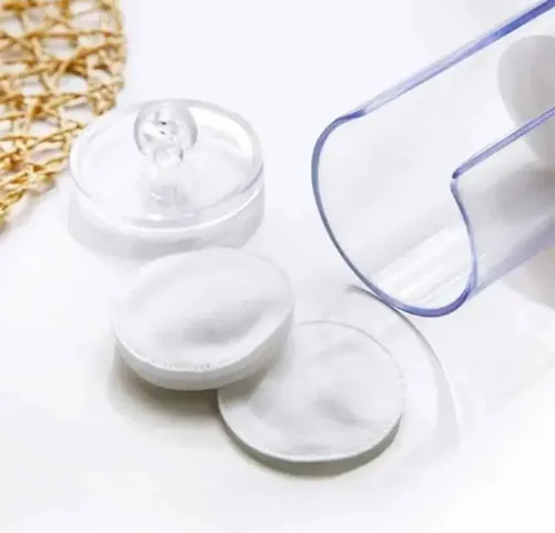 Porta Discos De Algodón Acrílico Compacto Para Cosméticos