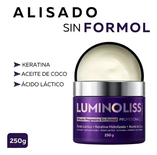 Alisado Lumino Liss Sin Formol 250gs+sachet Karseell X3