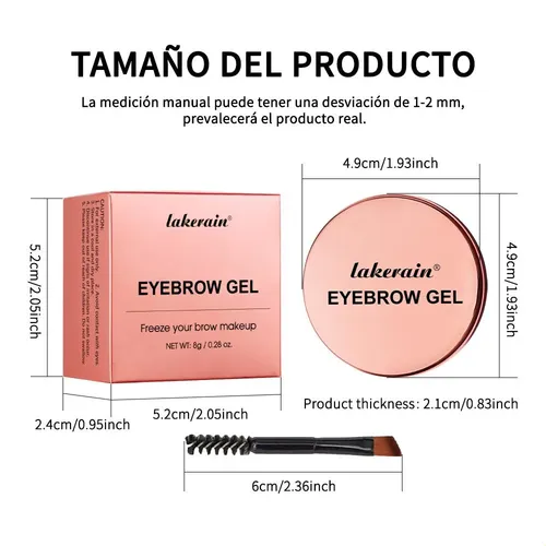 Gel Para Cejas Transparente Con Cepillo, Fijación Duradera