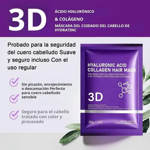 Mascarilla Capilar Zaidoc 5 Ampollas De Ácido Hialurónico Y