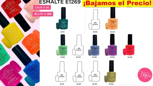 Esmalte Semi Permanente Tejar 9 Ml (pack X 6)