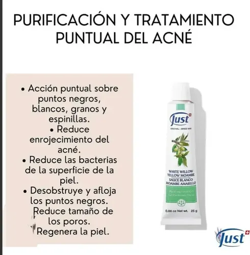 Gel Y Tónico Sauce Blanco Just | Combo Limpieza Anti Acné