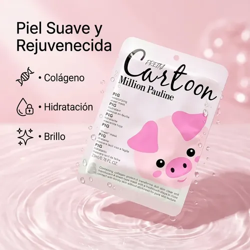 Pack X10 Mascarilla Animal Cartoon Colágeno Hidratante