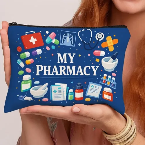 Bolsa De Maquillaje De Viaje Pharmacy Icon Medical Floral