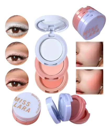 Mini Kit Trio Blush Iluminador Multiuso Miss Lara Tono 04