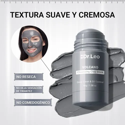Mascarilla En Barra De Arcilla Volcánica Con Caolín Y Carbón