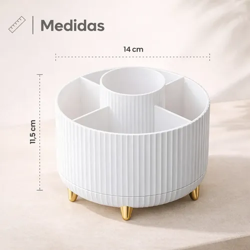 Organizador De Maquillaje Giratorio 360° 5 Compartimentos