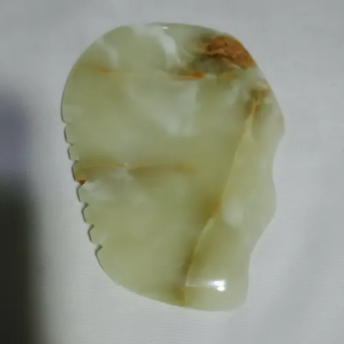 Peine Gua Sha Piedra Onix Para Masaje Facial Bidentada